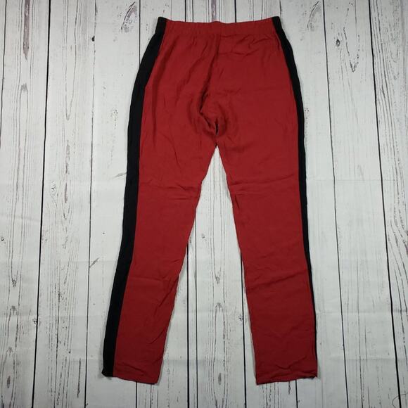 Tezenis Lightweight Red Black Stripe Skinny Leg Pants Women's Size Large - Picture 7 of 7